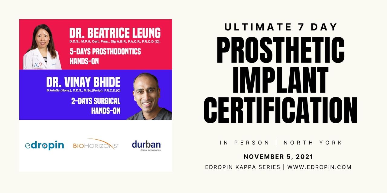 Ultimate In Person Implant Restorative Certification For the